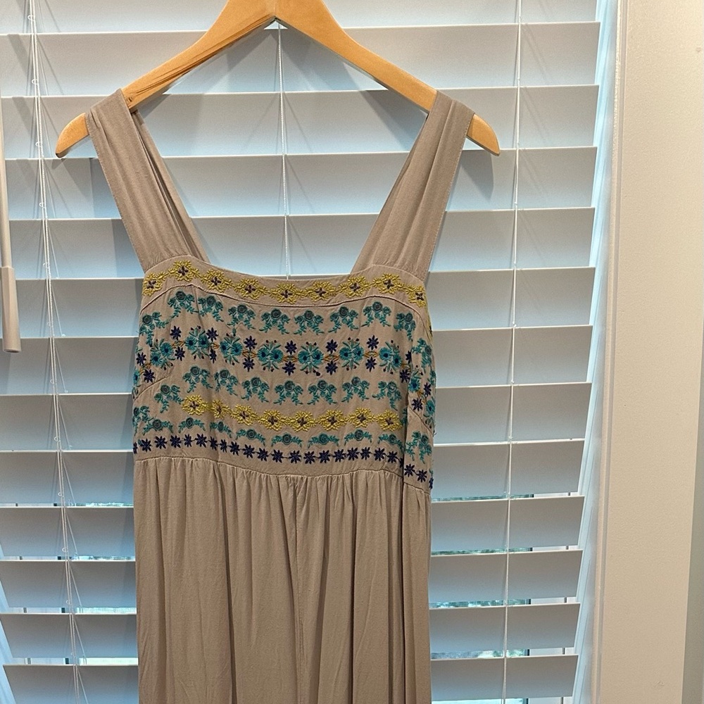 Bohemian Maxi Natural Life Jumpsuit with Floral Accents